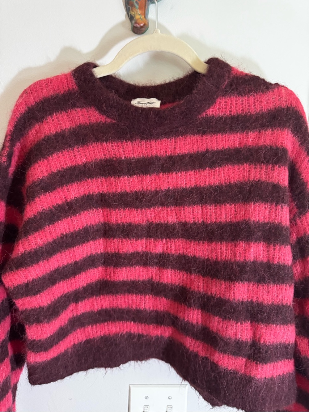 AMERICAN VINTAGE Pink & Burgundy Bymi Striped Sweater - Picture 6 of 8